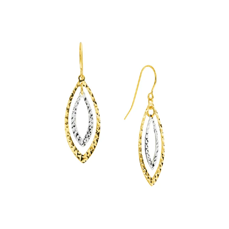 Shop Dazzling Jewelry At The Best Prices 14k Gold Two-Tone Diamond-Cut Wire Earrings