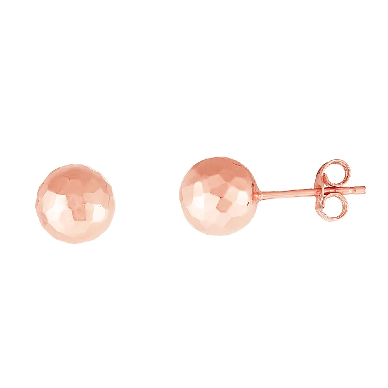 Shop Signature Jewelry Styles At Exclusive Prices 14K Rose Gold 7mm Faceted Ball Earrings