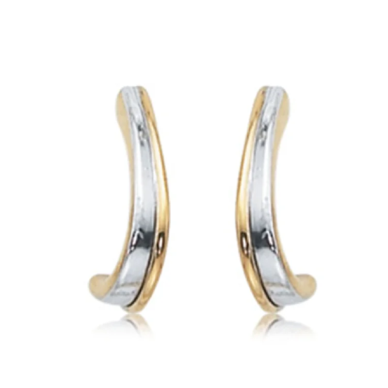 Exclusive Jewelry Offers – Sparkle For Less 14K White And Yellow Gold Small Rimmed J Earrings