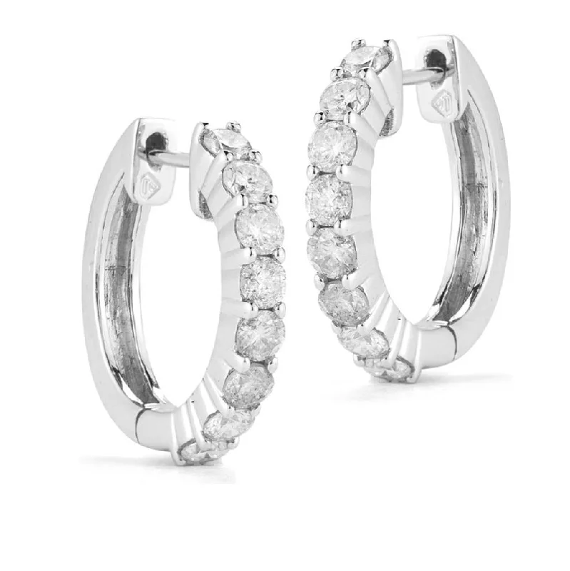 Your Dream Jewelry At Dream Prices – Shop Now 14K White Gold 18mm Diamond Huggie Earrings