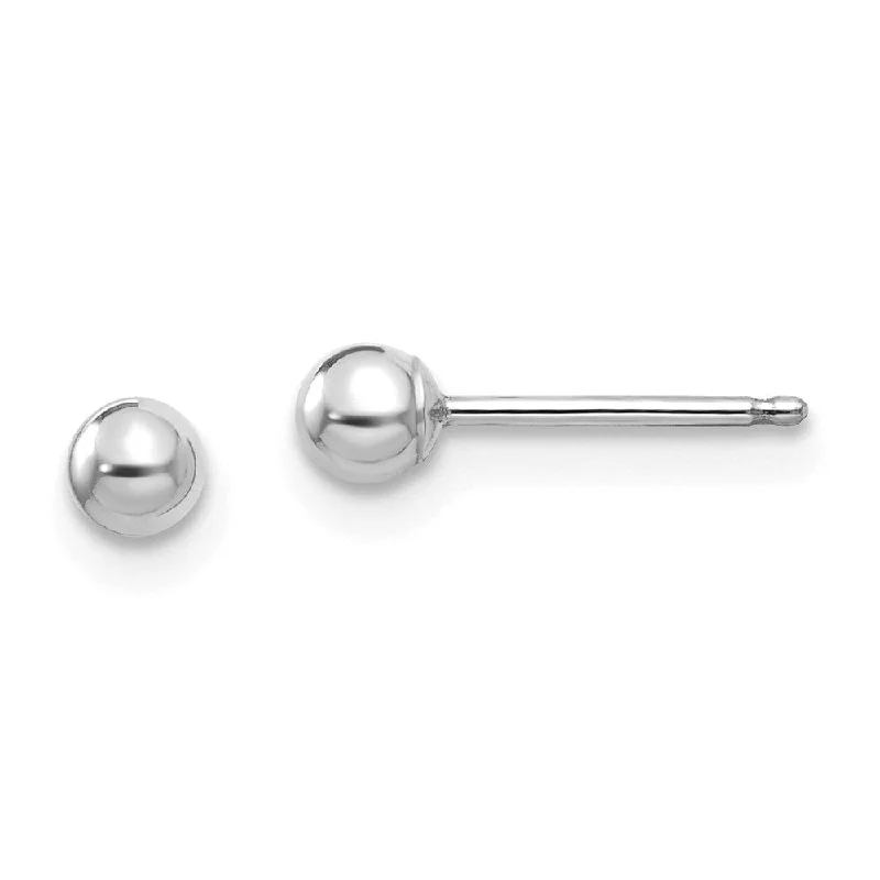 Buy More, Save More On Stunning Jewelry Pieces 14k White Gold 3mm Polished Ball Silicone Push Back Stud Earrings Buy More, Save More On Stunning Jewelry Pieces 14k White Gold 3mm Polished Ball Silicone Push Back Stud Earrings