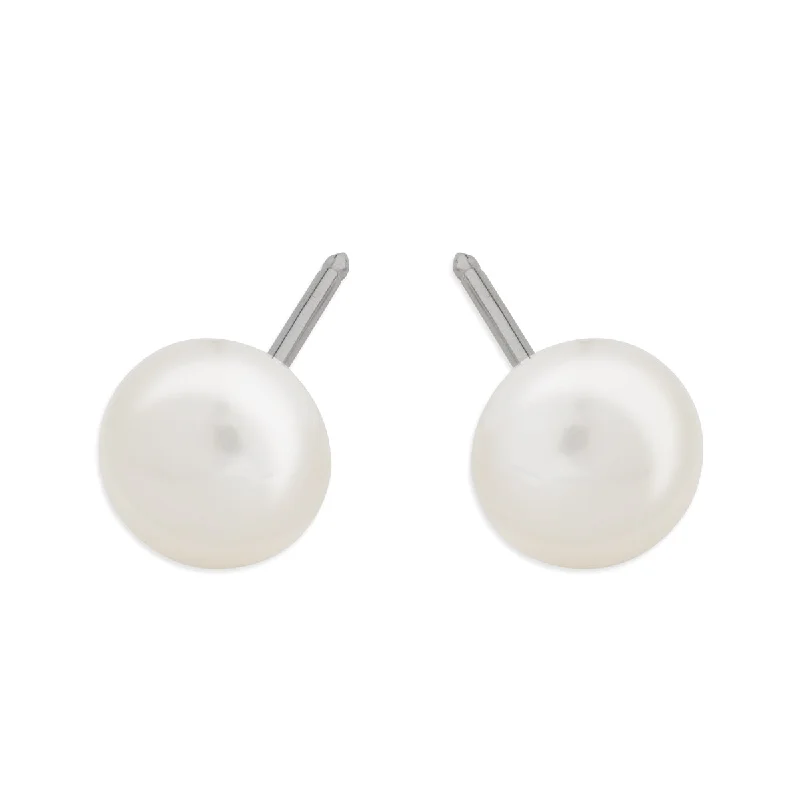 Exclusive Gemstone Jewelry At Special Prices 14k White Gold 6mm Pearl Stud Earrings