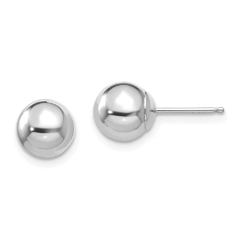 Grab Your Dream Jewelry At The Lowest Prices 14k White Gold 7mm Polished Ball Silicone Push Back Stud Earrings Grab Your Dream Jewelry At The Lowest Prices 14k White Gold 7mm Polished Ball Silicone Push Back Stud Earrings