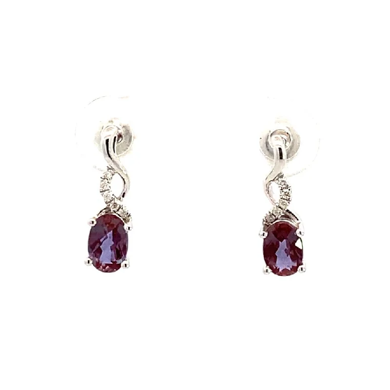 Limited-Time Offer On Premium Jewelry Collections 14K White Gold Lab Grown Alexandrites Drop Earrings