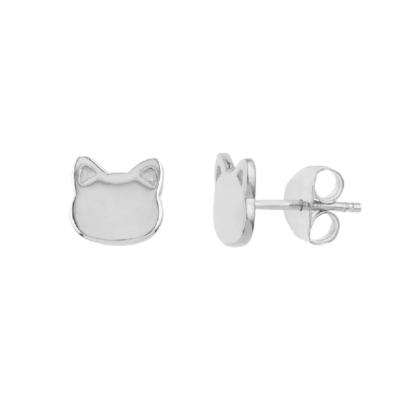 Affordable Elegance – Special Jewelry Sale Now Live 14K White Gold Cat Face Earrings