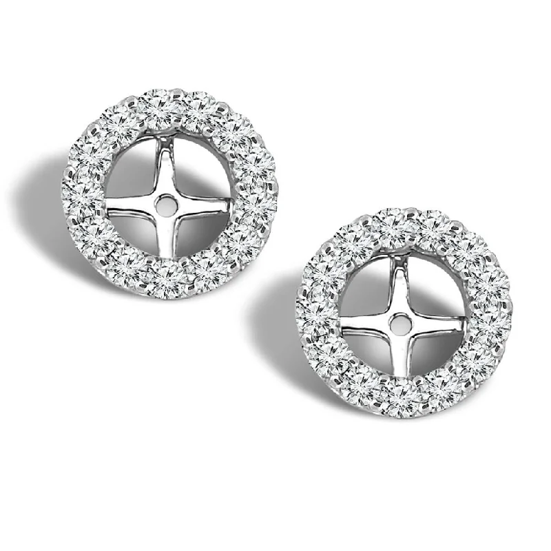 Don't Miss Out – Shop Elegant Jewelry For Less 14K White Gold Diamond Earring Jackets