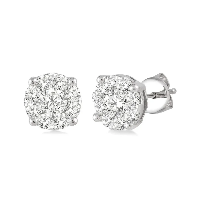 Bestselling Jewelry At Special Promotional Rates 14K White Gold ‘Lovebright’ Diamond Cluster Earrings