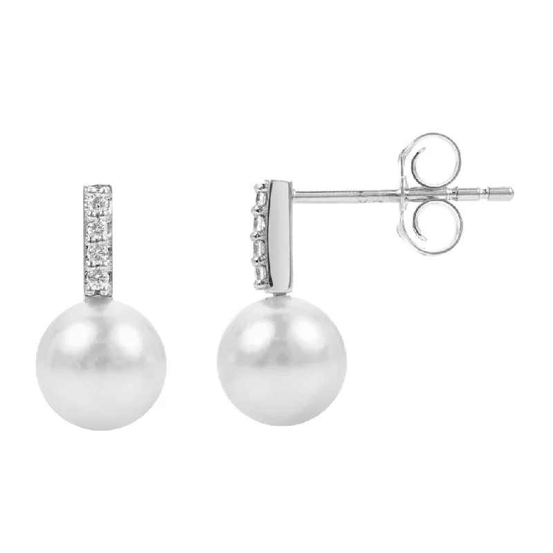 Grab Your Dream Jewelry At The Lowest Prices 14K White Gold Pearls Drop Earrings