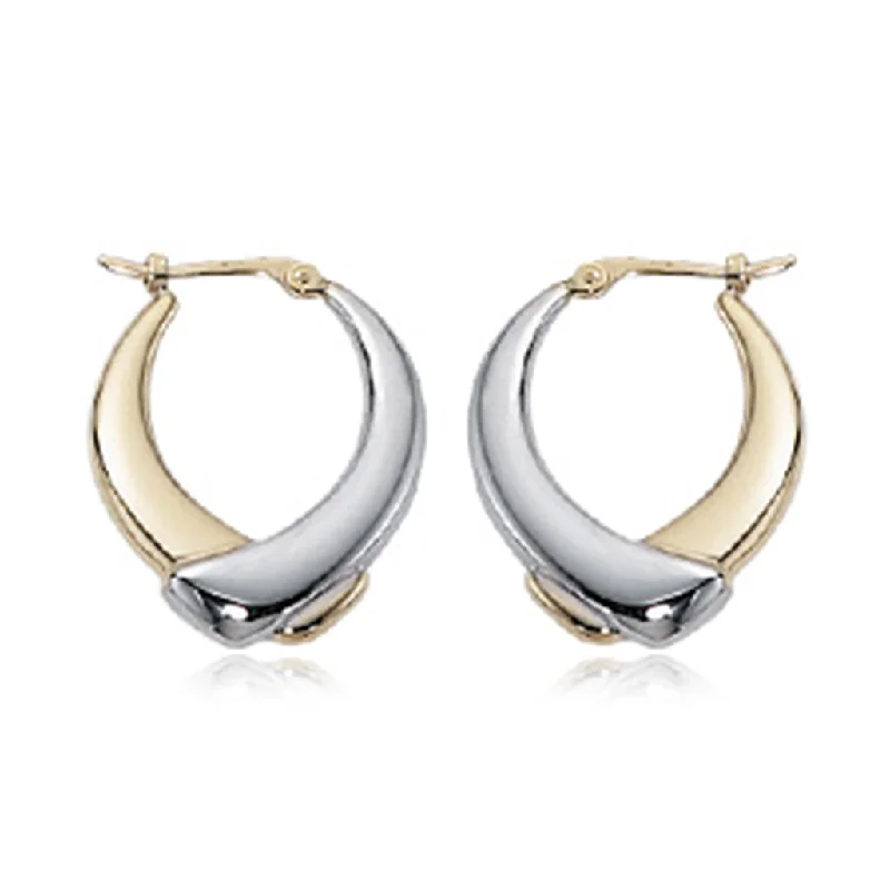 Fashion-Forward Jewelry At Incredible Prices 14K Yellow And White Gold Twist Hoop Earrings