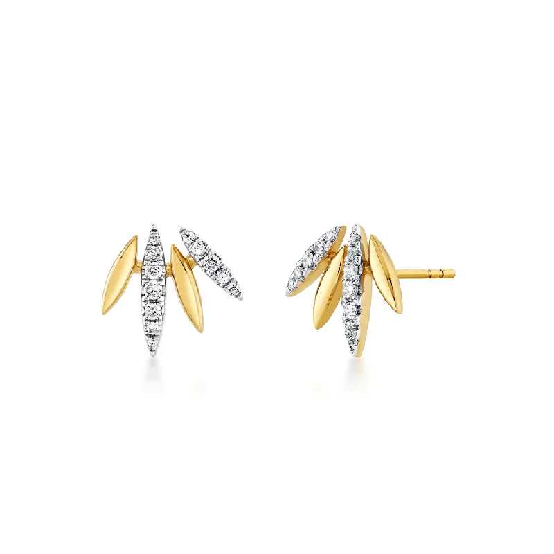 Breathtaking Jewelry At Limited-Time Savings 14K Yellow And White 'Tulira' Floral Natural Diamonds Earrings