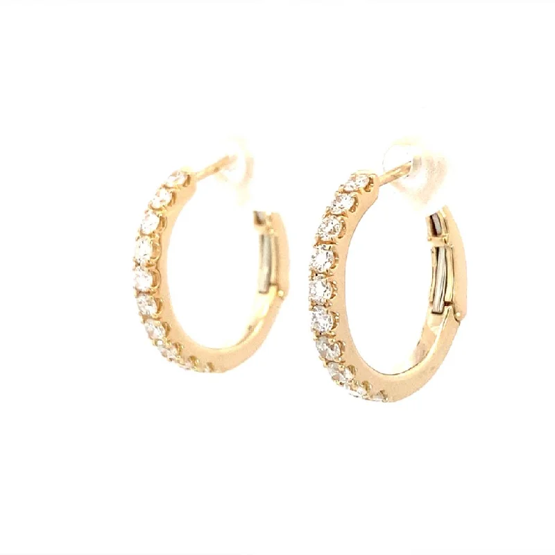 Exclusive Jewelry Bundles At Discounted Rates 14K Yellow Gold 15mm Round Diamond Hoop Earrings