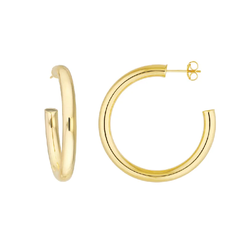 Luxury Jewelry At Budget-Friendly Prices – Grab Yours Now 14K Yellow Gold 35mm Medium Open Hoop Earrings