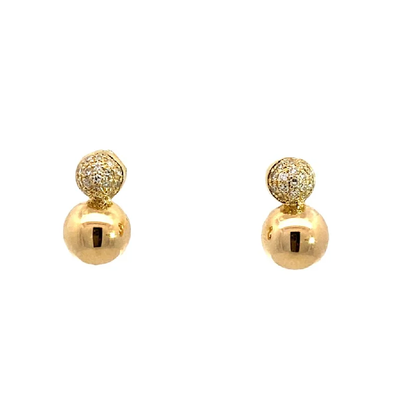 Unbeatable Offers On Luxury And Everyday Jewelry 14K Yellow Gold Diamond Ball Drop Earrings