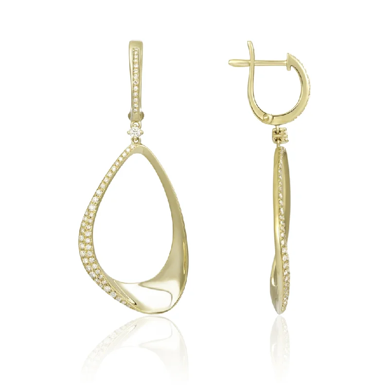 Trendy And Classic Jewelry Now At Reduced Prices 14K Yellow Gold Diamond Dangle Earrings