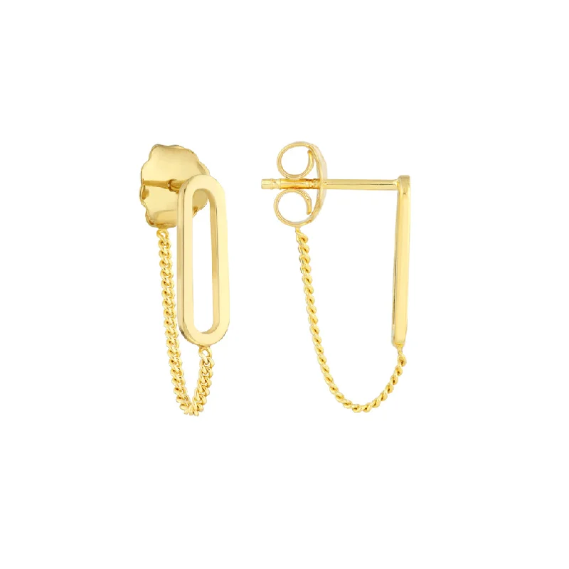 Don't Miss Out On Bestselling Jewelry At Special Prices 14K Yellow Gold Front To Back Paperclip And Curb Earrings