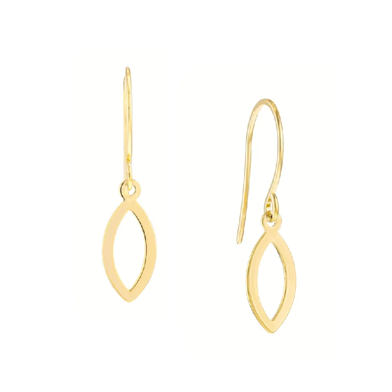 The Perfect Accessory For Less – Jewelry Sale Live 14K Yellow Gold Mini Open Marquise Dangle Earrings