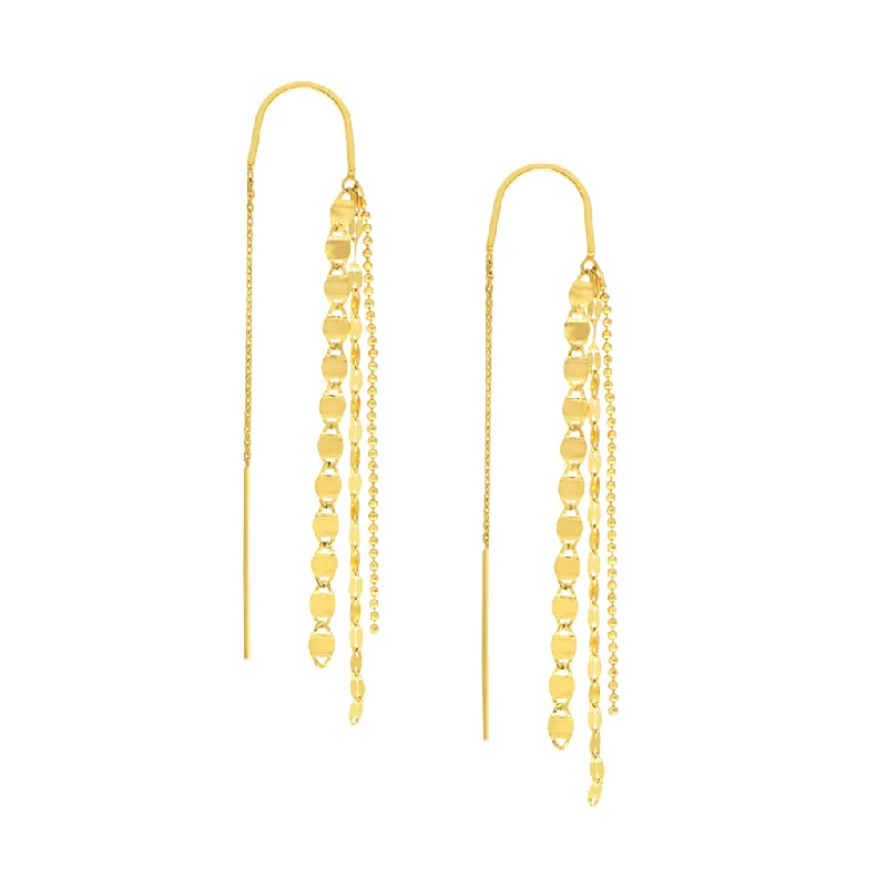 Luxury Jewelry Clearance – Shop Premium Styles Now 14K Yellow Gold Multi Chain Dangle Threader Earring