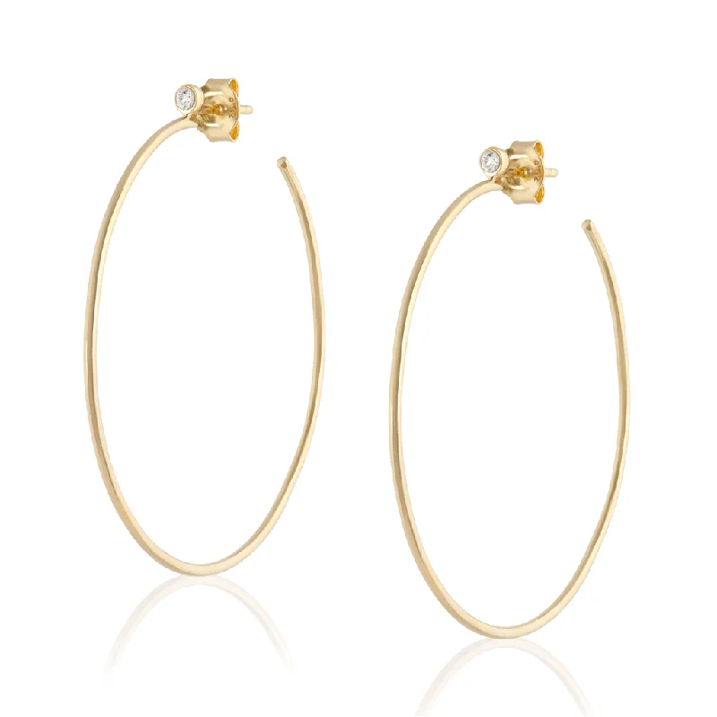 Limited-Time Jewelry Sale – Don't Miss Out On Dazzling Discounts 14K Yellow Gold Overlay Large Wire Hoops With White Zircon Post With White Zircon