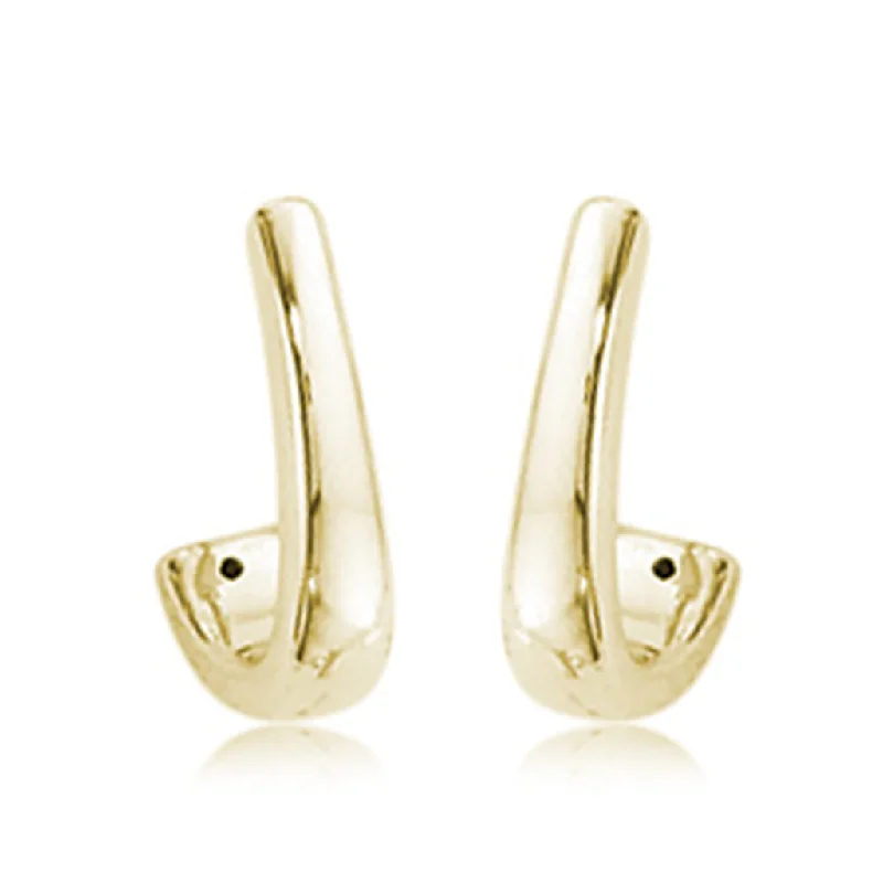 Elegant Jewelry, Exclusive Prices – Shop Now 14K Yellow Gold Small Plain J Hoop Earrings