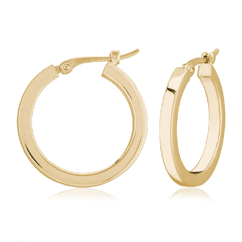 Limited-Stock Jewelry Sale – Once It's Gone, It's Gone 14K Yellow Gold Small Square Hoop Earrings