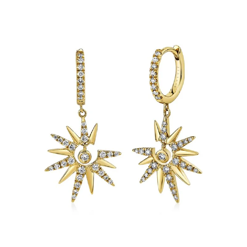 Shine In Style – Shop Jewelry Discounts Today 14K Yellow Gold 'Solaz' Diamond Sun Drop Earrings