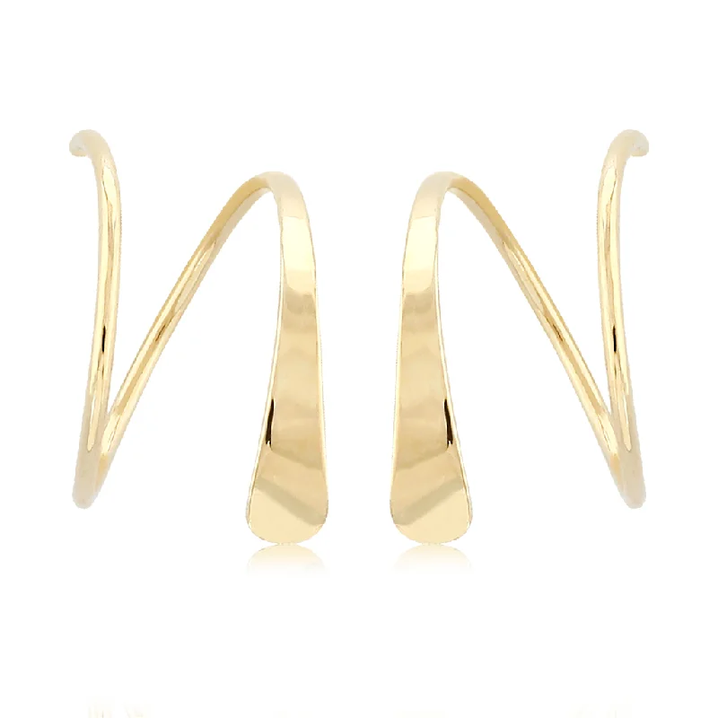 Seasonal Jewelry Deals – Elevate Your Style 14K Yellow Gold Tapered Wire Cuff Earrings