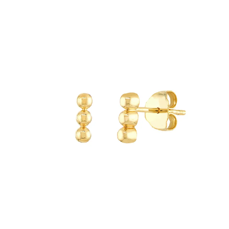 Flash Sale On Stunning Jewelry – Don't Miss Out 14K Yellow Gold Triple Bead Earrings