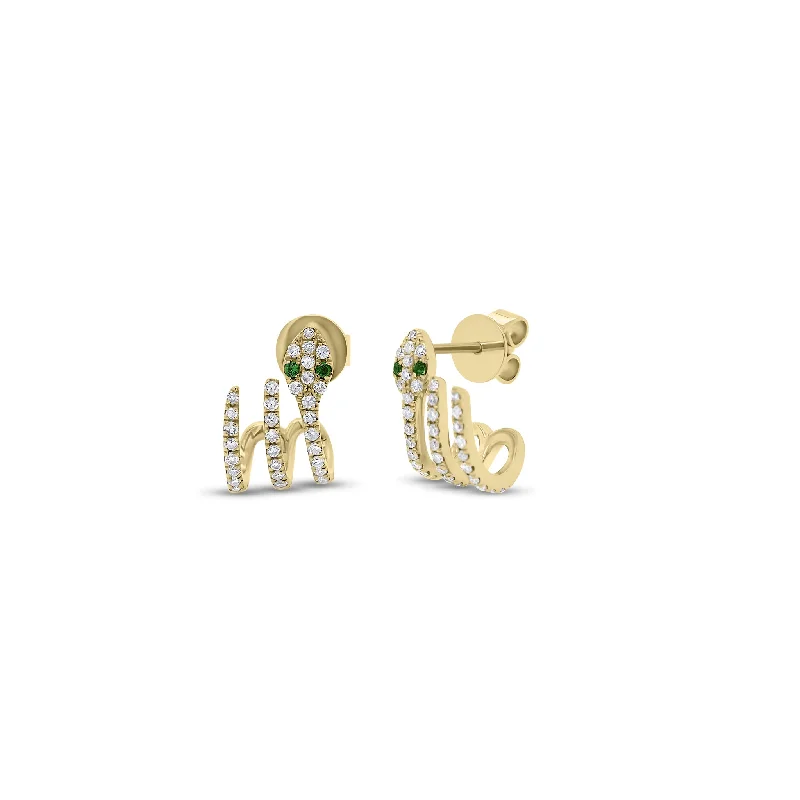 The Perfect Jewelry Piece At The Perfect Discount Diamond & Emerald Snake Crawler Earrings