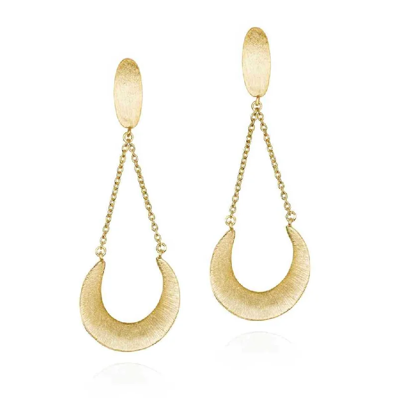 Clearance Sale On High-End Jewelry Collections 18K Yellow Gold Vermeil Crescent Moon Dangle Earrings