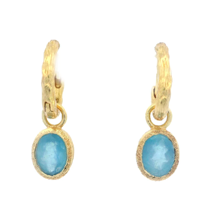 Your Dream Jewelry At Dream Prices 18K Yellow Gold Vermeil Dangle Aquamarine Earrings