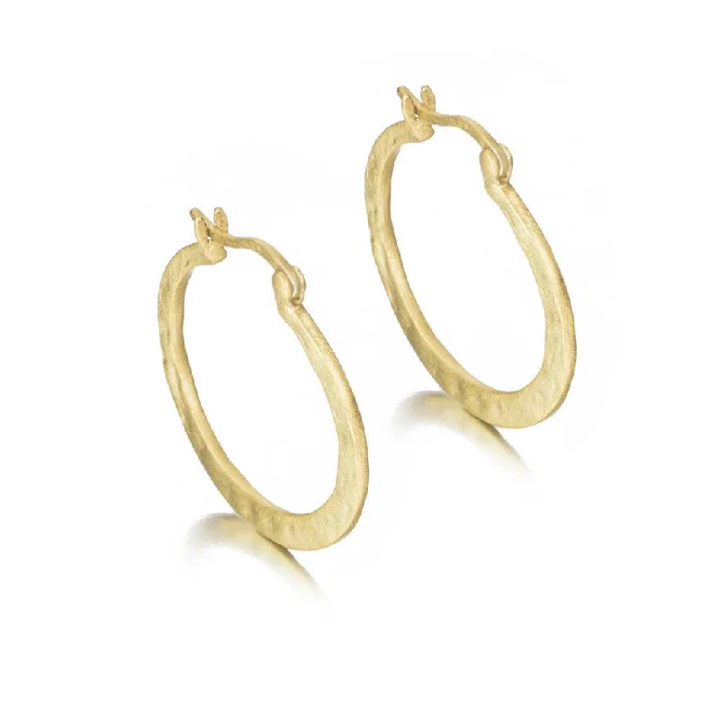 Fashion-Forward Geometric Jewelry For Contemporary Style 18K Yellow Gold Vermeil Hammered Hoop Earrings