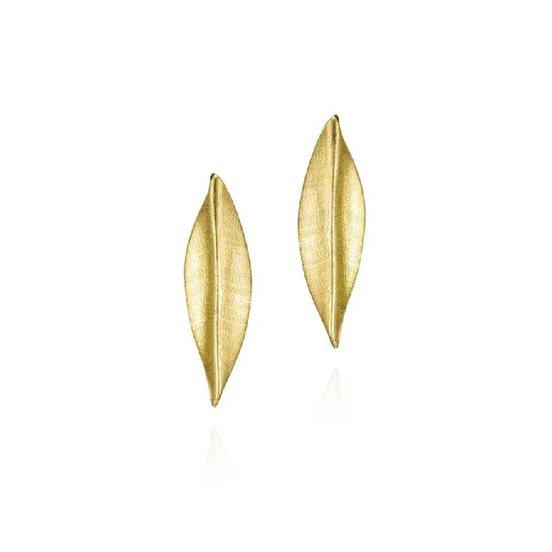 Buy More, Save More On Stunning Jewelry Pieces 18K Yellow Gold Vermeil Leaf Motif Drop Earrings