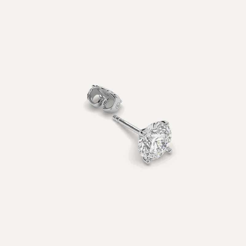 Classic And Modern Jewelry Styles On Sale 2 carat Single Round Diamond Stud Earring