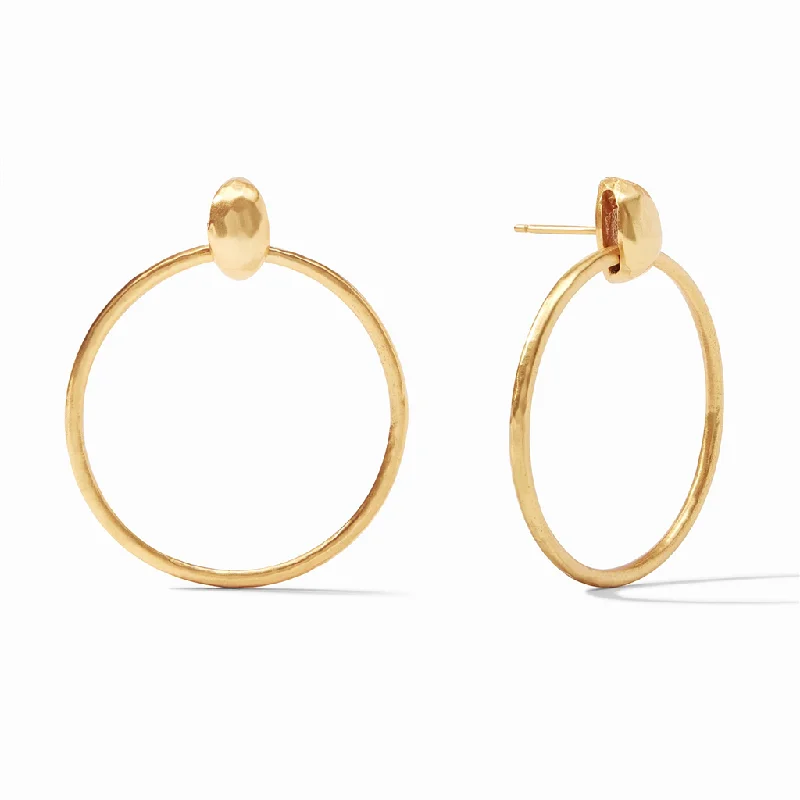 Huge Markdowns On Premium Jewelry Styles 24K Yellow Gold Overlay 'Palermo' Delicate Doorknocker Earrings