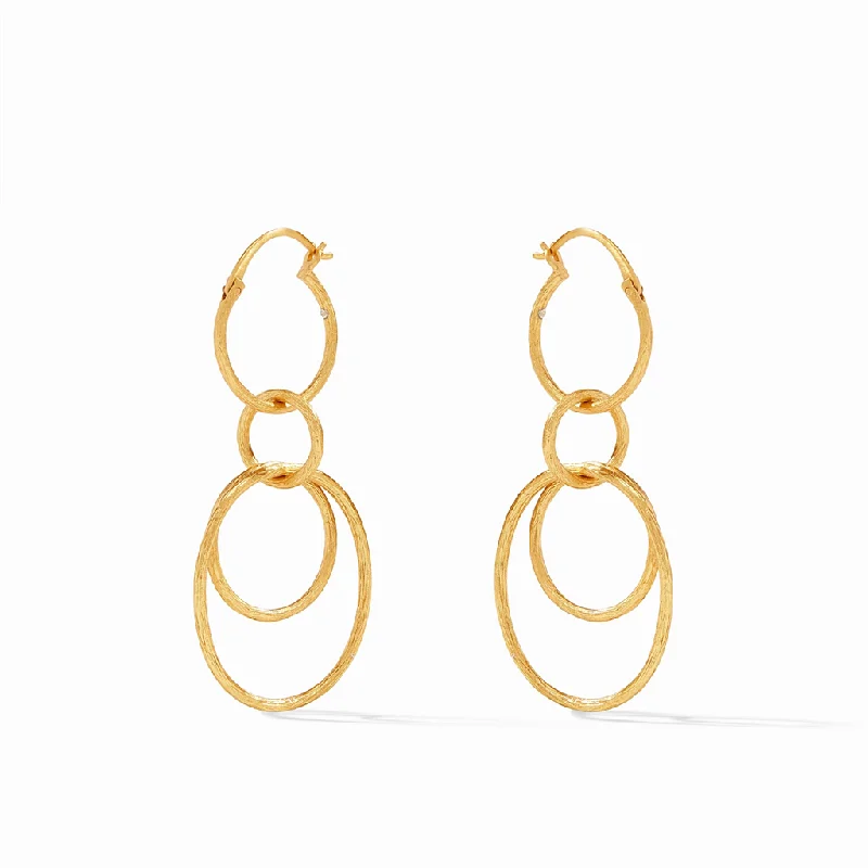 Flash Jewelry Sale – Get Stunning Pieces At Low Prices 24K Yellow Gold Overlay 'Simone' 3-In-1 Dangle Earrings