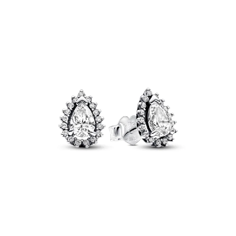 Jewelry Sale Bonanza – Grab Your Sparkle Now Sparkling Pear Halo Stud Earrings