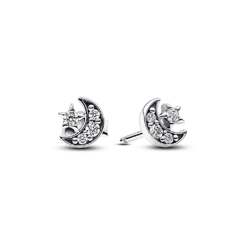 Get The Jewelry You Love At A Price You Love Sparkling Moon & Star Stud Earrings