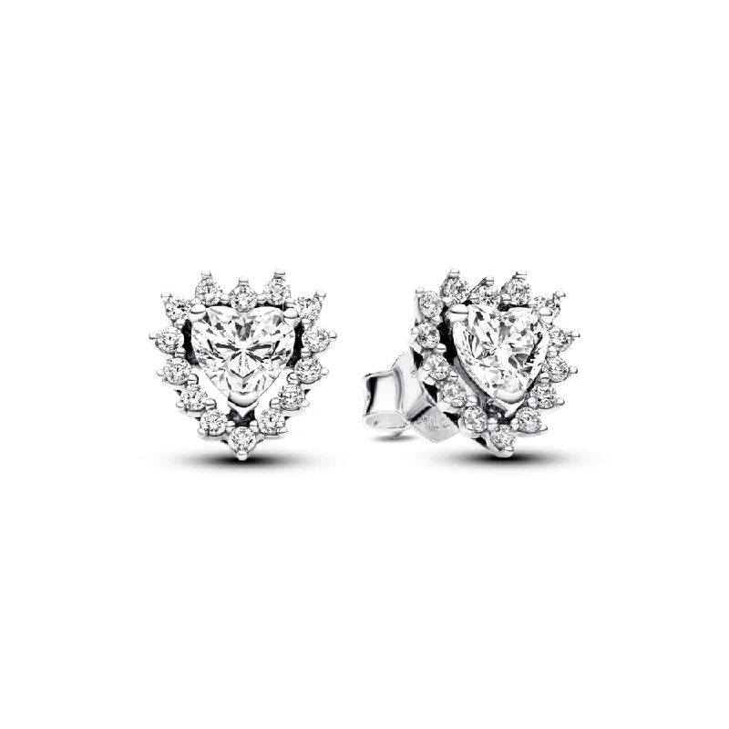 Jewelry Clearance – Final Chance To Save Big Sparkling Heart Halo Stud Earrings