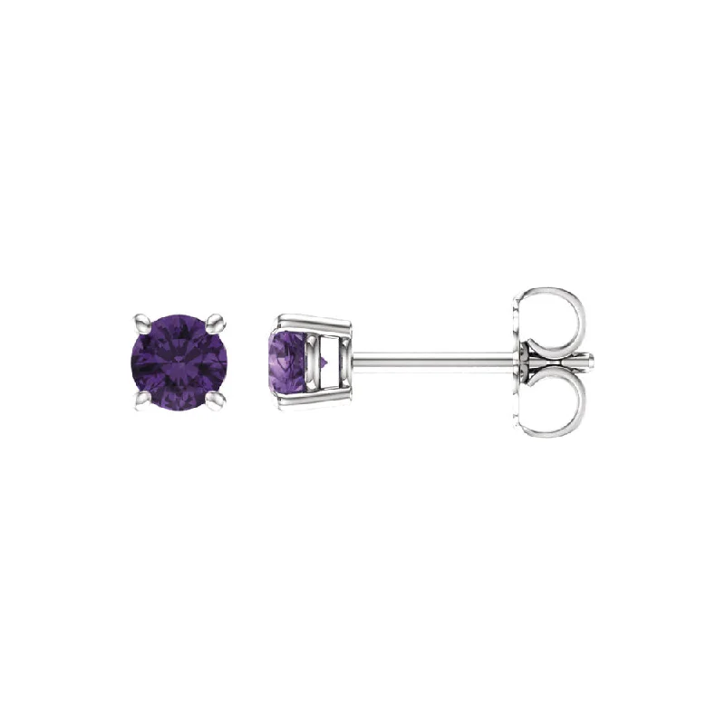 Buy More, Save More On Stunning Jewelry Designs 4mm Round Amethyst Stud Earrings in 14k White Gold Buy More, Save More On Stunning Jewelry Designs 4mm Round Amethyst Stud Earrings in 14k White Gold