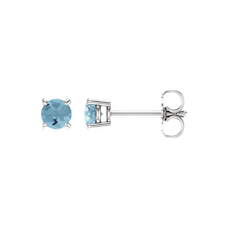 Limited-Stock Jewelry Clearance – Grab Your Favorites Now 4mm Round Aquamarine Stud Earrings in 14k White Gold Limited-Stock Jewelry Clearance – Grab Your Favorites Now 4mm Round Aquamarine Stud Earrings in 14k White Gold