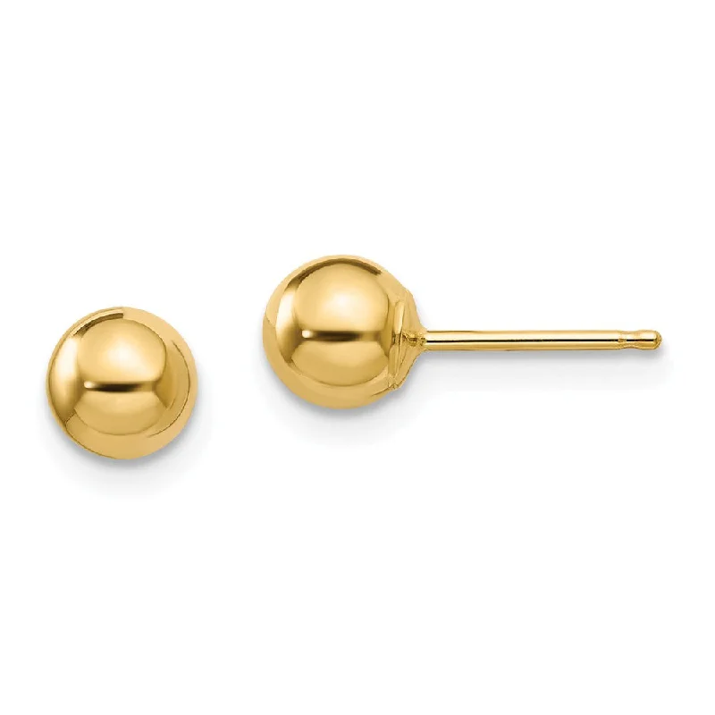 Limited-Time Jewelry Sale – Elegant Styles At Less 5mm Polished Ball Friction Back Stud Earrings in 14k Yellow Gold Limited-Time Jewelry Sale – Elegant Styles At Less 5mm Polished Ball Friction Back Stud Earrings in 14k Yellow Gold