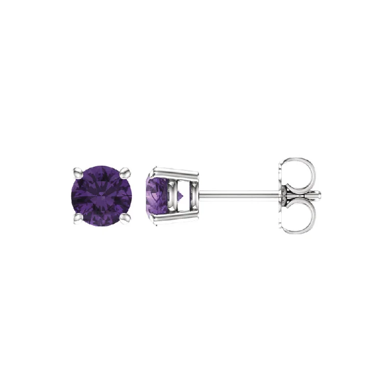 Premium Jewelry At Special Low Prices For A Limited Time 5mm Round Amethyst Stud Earrings in 14k White Gold Premium Jewelry At Special Low Prices For A Limited Time 5mm Round Amethyst Stud Earrings in 14k White Gold