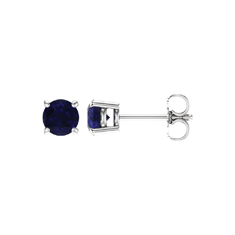 Affordable Luxury Jewelry For Every Occasion 5mm Round Blue Sapphire Stud Earrings in 14k White Gold Affordable Luxury Jewelry For Every Occasion 5mm Round Blue Sapphire Stud Earrings in 14k White Gold