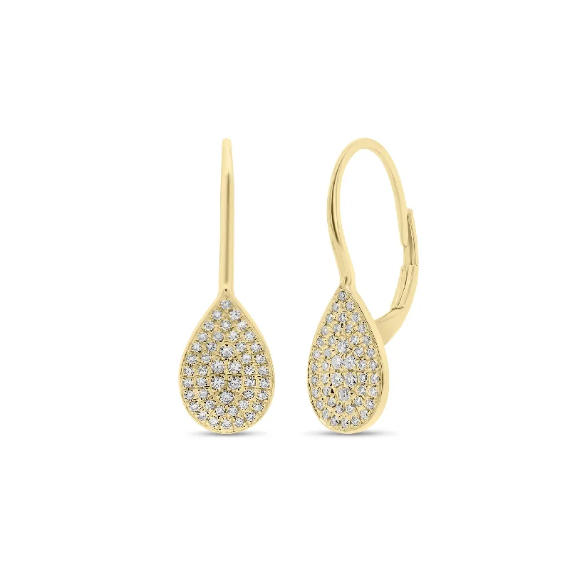 Shop Stylish Jewelry Now And Save Big Small Pave Diamond Teardrop Lever-Back Earrings