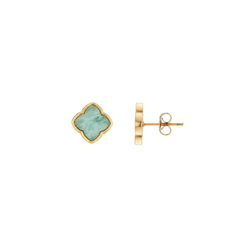 Affordable Glamour – Must-Have Jewelry At Special Rates Amazonite Clover Stud Earrings (Gold) Affordable Glamour – Must-Have Jewelry At Special Rates Amazonite Clover Stud Earrings (Gold)