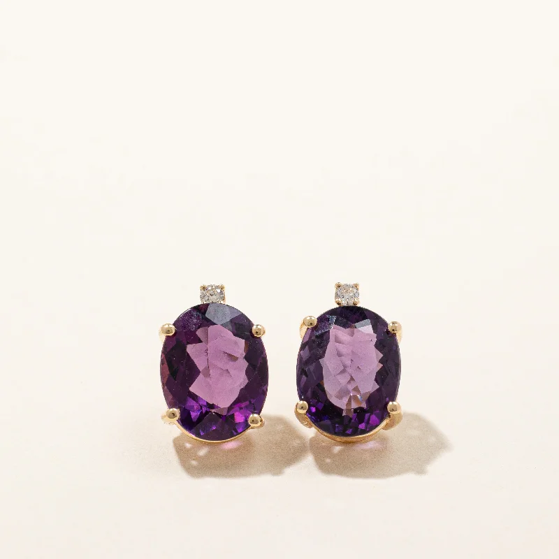 Sparkle More For Less – Jewelry Sale Happening Now Amethyst & Diamonds Earrings | 4.50ctw, 0.06ctw | Sparkle More For Less – Jewelry Sale Happening Now Amethyst & Diamonds Earrings | 4.50ctw, 0.06ctw |