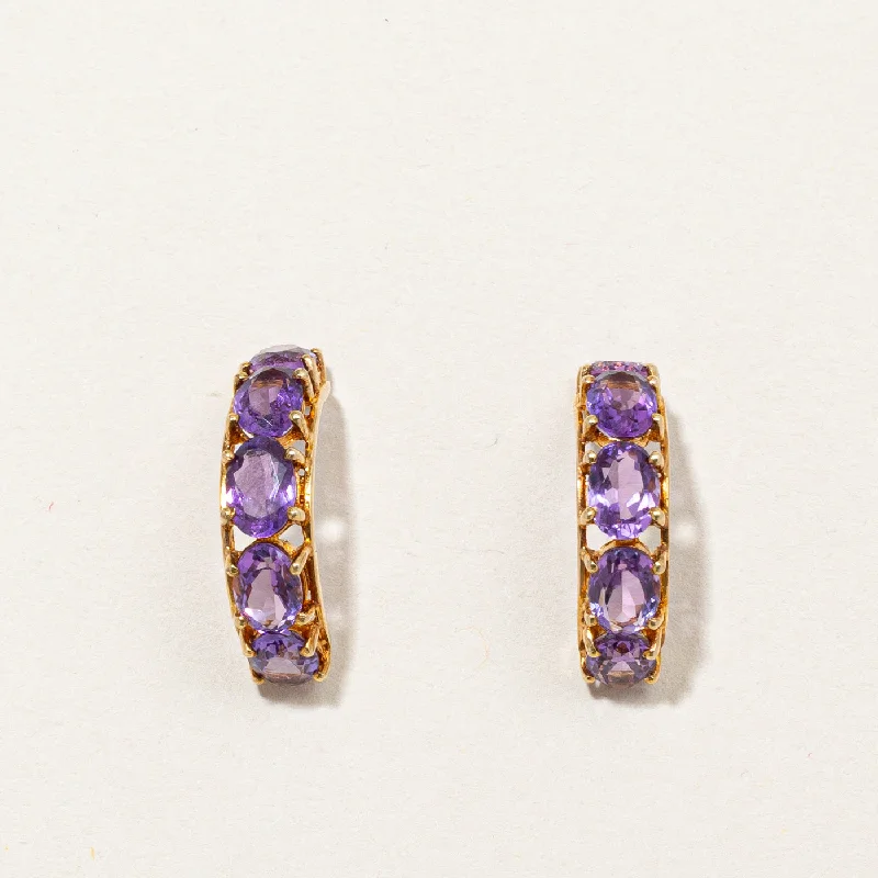 Trending Jewelry Now Available At Exclusive Prices Amethyst Half Hoop Earrings | 2.20ctw |