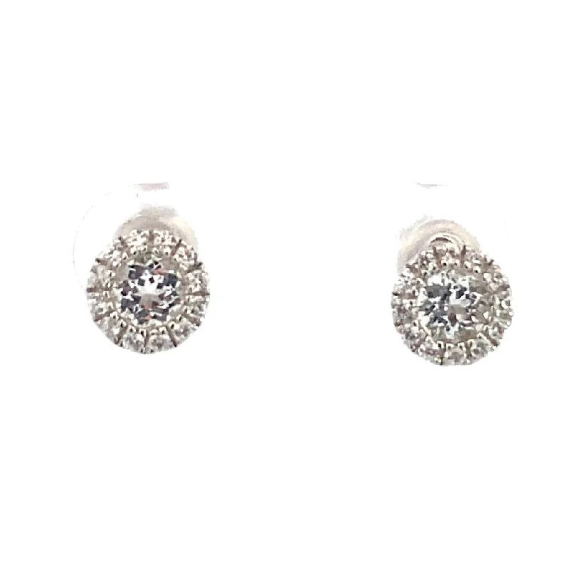 Sparkle For Less – Shop Our Limited-Time Jewelry Deals April Birthstone Earrings: Sterling Silver White Topaz Halo Earrings