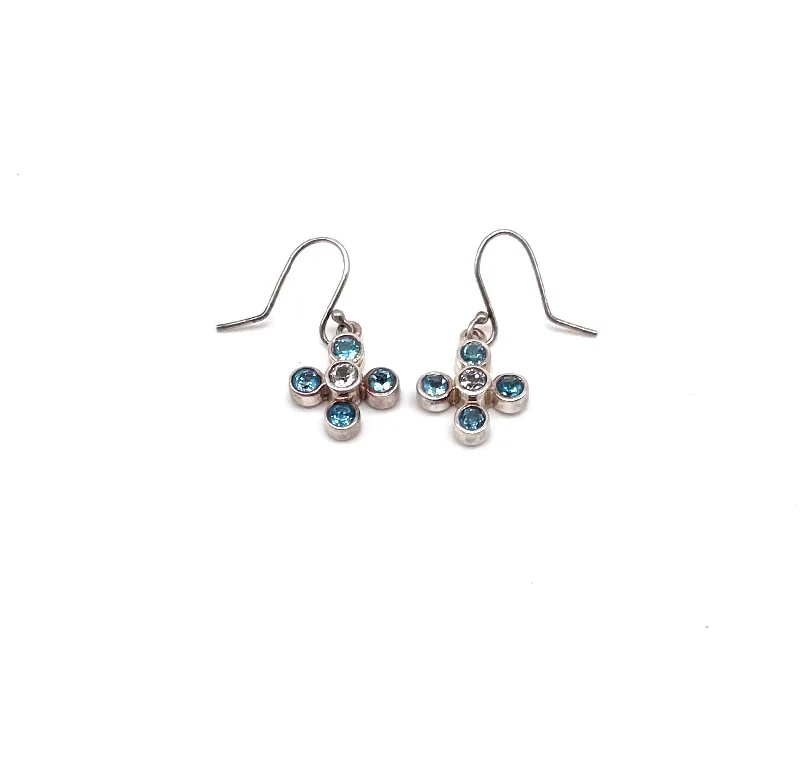 Jewelry Clearance Event – Last Chance For Stunning Deals Aquamarine & C Z Cross Earrings