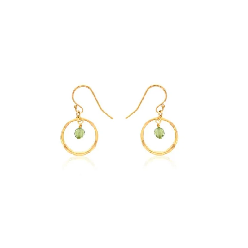 Luxury Jewelry Without The Luxury Price Tag August Birthstone Earrings: Gold Filled Circle Earrings With Peridot Beads